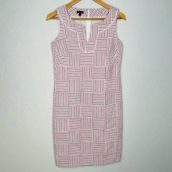 NWT! Talbots 100% Cotton Sleeveless PATCHWORK SHIFT DRESS. Size 2. - Picture 6 of 16